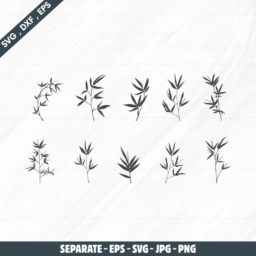 Siluetas de ramas de bambú, svg, vector, dibujo. Descarga digital ...