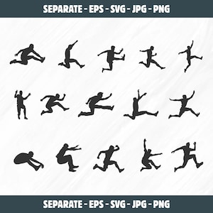 Long jump svg, Long jumping svg, Long jumper silhouette, Long jumping silhouette, Athletics long jump svg, Long jump clipart, jumping SVG.