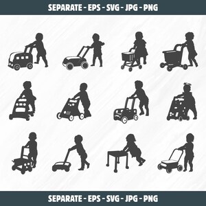 Baby walking with walker svg, Baby walking walker silhouette, Toddler walking walker svg, Toddler walking walker vector, Baby svg, Kids svg.