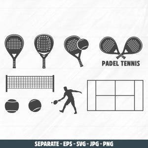 Padel Tennis SVG Bundle: Silhouette, Clipart, Vector (Digital Files)