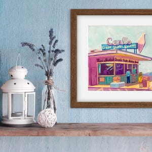 カールズアイスクリーム フレデリックスバーグ VA 油絵プリント