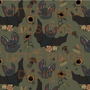 Sonnenblume-Fledermaus-nahtlos Summerween-nahtlose Blumenfledermäuse nahtlose digitale Artikel