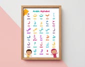 Colorful Arabic Alphabet Poster: Kids Learning, Islamic Nursery (Digital Download)