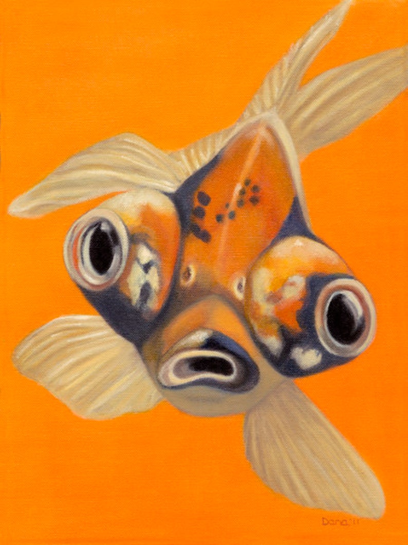 Goldfish Google Eye Fish Goldfish Art Etsy
