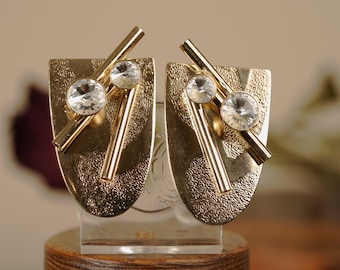 Salvatore Ferragamo Gold High Heel and Gancini Logo Crystal Pin