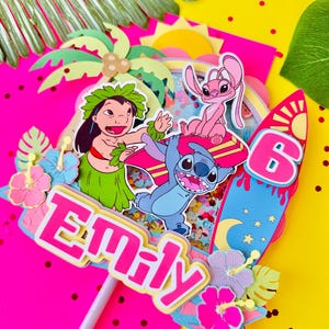 Lilo and Stitch Birthday Party /Lilo and Stitch Party Theme / Stitch and Angel Cake Topper /Stitch Cake Topper Shaker /Stitch Party Decor