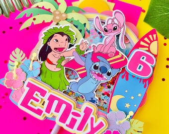 Lilo and Stitch Birthday Party /Lilo and Stitch Party Theme / Stitch and Angel Cake Topper /Stitch Cake Topper Shaker /Stitch Party Decor