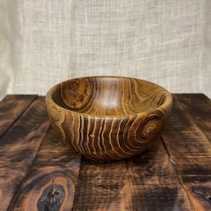 Weathered Acacia Wood Bowl  – Rustic Fruit Bowl, Salad Bowl, Artisan Wooden Vessel