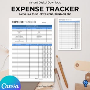 Monthly Bill Tracker Expense Tracker Printable Planner Budget Template Personal Finance Spending Tracker Budget Planner Budget Tracker
