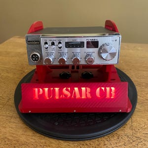 3D Printed  Custom Mobile radio mount with custom light up name plate.