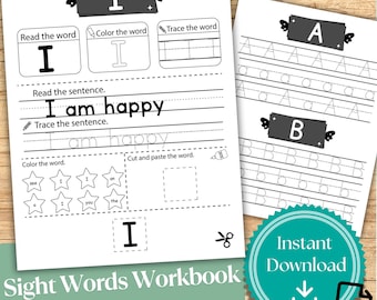 サイトワードワークブック：文字のトレース、読みの練習（PDFダウンロード）