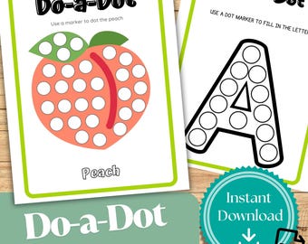 幼稚園・保育園児向けDo A Dotワークシート ドットマーカー 印刷可能なアクティビティページ アルファベットと数字の細かい運動能力の練習 PDF