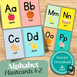 A-Z Alphabet Flashcards for Preschool | 13-Page ABC Printable Set | Digital Download for Early Learning | Alphabet Cards PDF for Kids