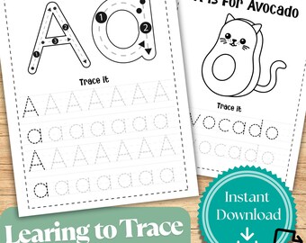 文字をなぞることができます – アルファベットのなぞり書きワークシート | 細かい運動、手書き、文字認識の練習