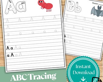 文字をなぞることができます – アルファベットのなぞり書きワークシート | 細かい運動、手書き、文字認識の練習