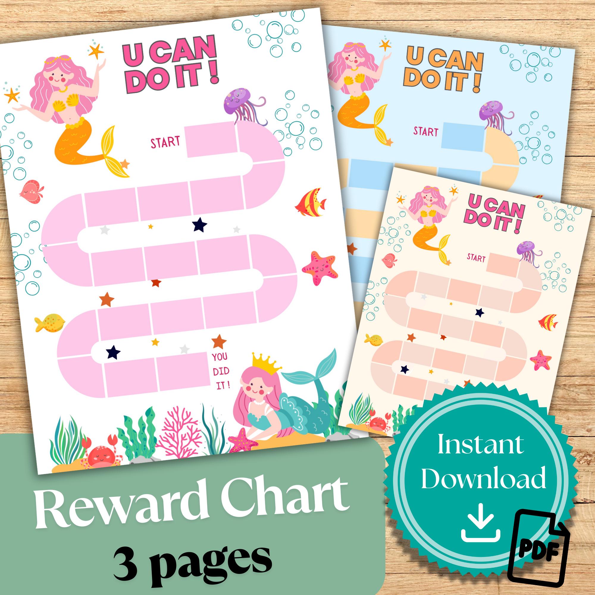 Mermaid Reward Chart: Kids Chore & Behavior Tracker (digital Download ...