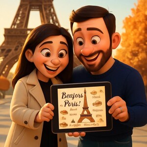 Romantischer Paris Stadtplan für Paare - Digitaler Reiseführer zu Orten der Liebe