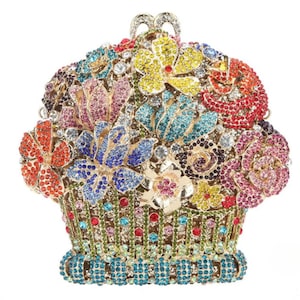 Bolso de noche con diamantes de imitación / Cartera de diseñador de lujo para fiestas elegantes