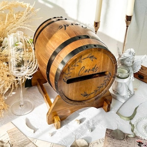 Rustieke Houten Trouwcadeaubox | Whiskeyvat Cadeauhouder | Unieke Rustieke Decoratie