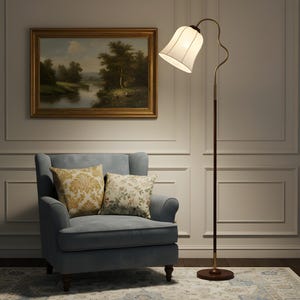 Moderne Verstellbare LED Stehlampe | Gooseneck Sofa Licht für Wohnzimmer & Studium | Dimmbare, Zeitgenössische, Platzsparende Gestaltung