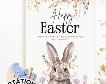 Druckbare Osterkarte Frohe Ostern Gruß Karte Ostern Printables CANVA Printables Osterdekoration Frühling Herbst Frühling Frühling Frühling