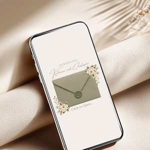 Elegant sage green wedding website template with floral editorial design and romantic Lake Como aesthetic