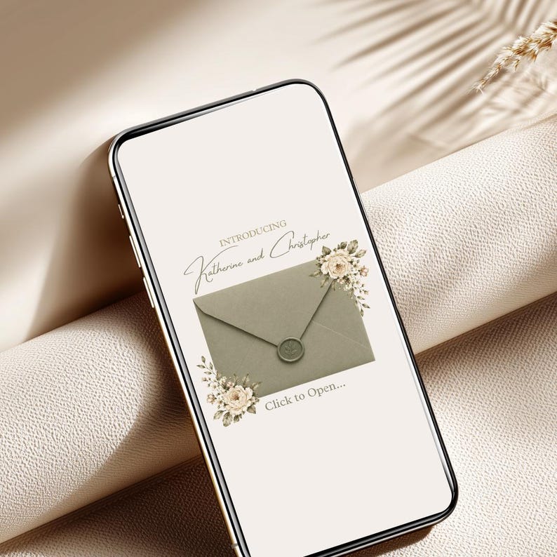 Elegant sage green wedding website template with floral editorial design and romantic Lake Como aesthetic
