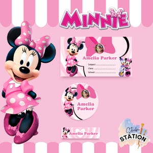 Minnie Maus Schulaufkleber Kinder Namensetiketten Kinder Namen Aufkleber Schulaufkleber Schulaufkleber Namensaufkleber Kinder