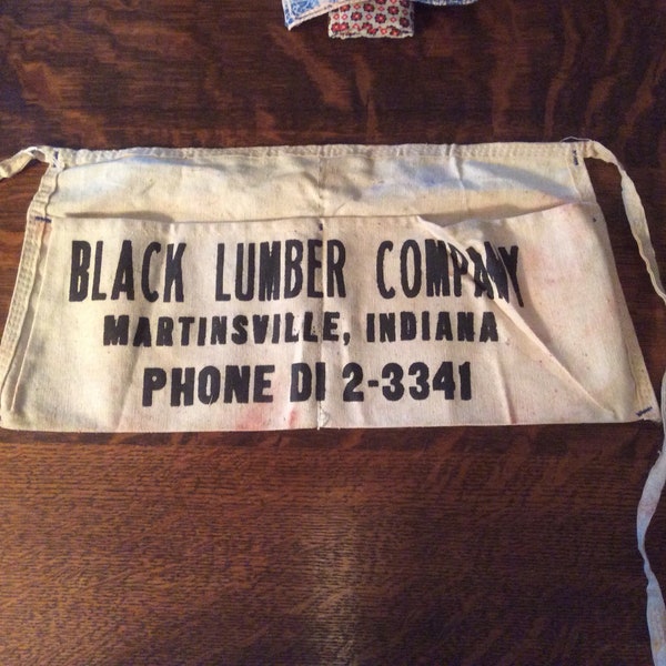 Vintage Hardware Store Nail Apron Canvas Indiana