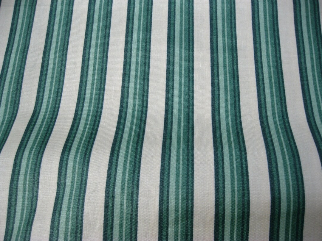 Eaton Stripe, Striped Decorator's Fabric, Green and Ivory/ Cream ...