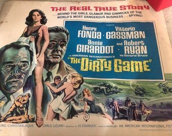 Vintage The Dirty Game Original Movie Poster Henry Fonda spy movie