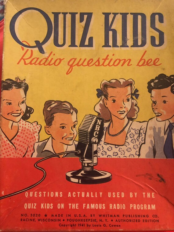 Vintage Quiz Kids Radio Question Bee Show Trivia Antique Etsy