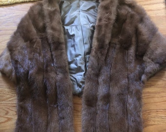Vintage Mink Fur Stole, Shawl, Collar, Gorgeous caramel brown, Shawl, Formal Wrap