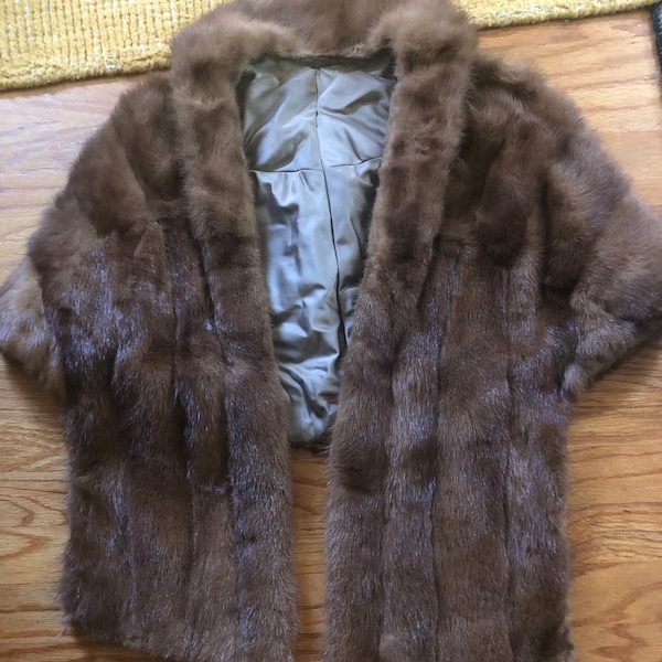 Vintage Mink Fur Stole, Shawl, Collar, Gorgeous caramel brown, Shawl, Formal Wrap