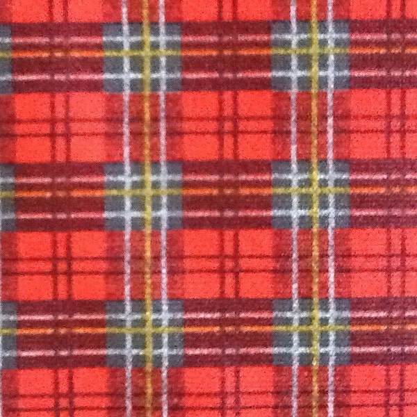 Vintage Knit Fabric Retro Plaid Pattern School Red
