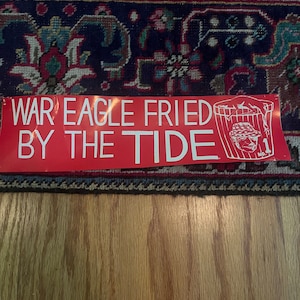 Vintage University of Alabama Football Bumper Sticker, Bama, Auburn Rivalry Bear Bryant