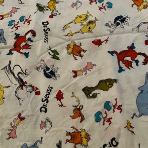 Dr. Seuss Fabric Cotton Robert Kaufman Grinch Cat in the Hat Horton Lorax