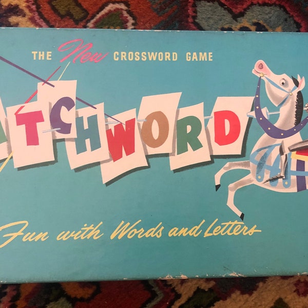 1954 Catchword Board Game Whitman Knight Horse Kids