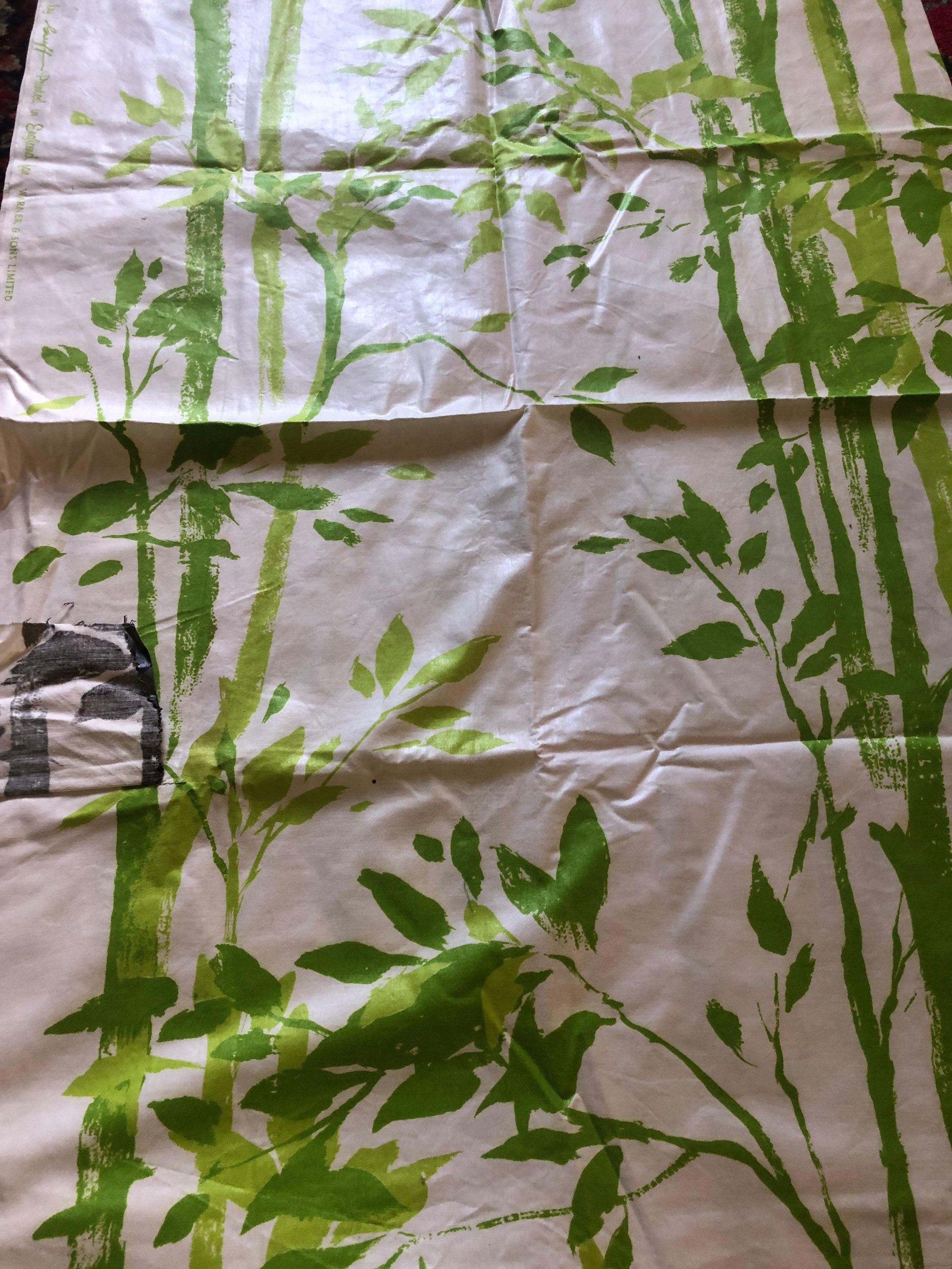 Beech Grove Fabric Material Cotton Spring Green Trees Leaves Etsy