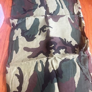 Vintage Campuflage Quilting Fabric Camo Cotton Material Green