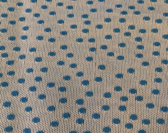 Vintage Knit Polyester Blue Spotted Material Spots