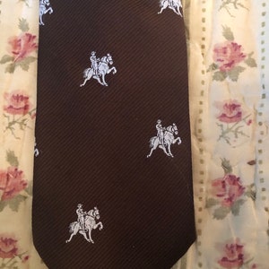 Vintage Equestrian Necktie dark Brown Reps Prance Dressage
