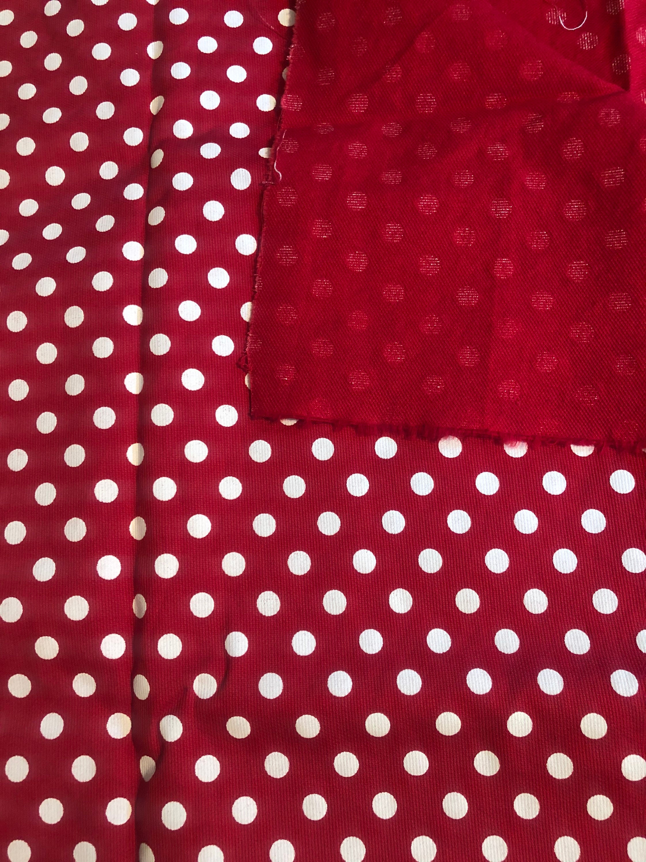 Red and White Polka Dot Fabric Material Textured - Etsy
