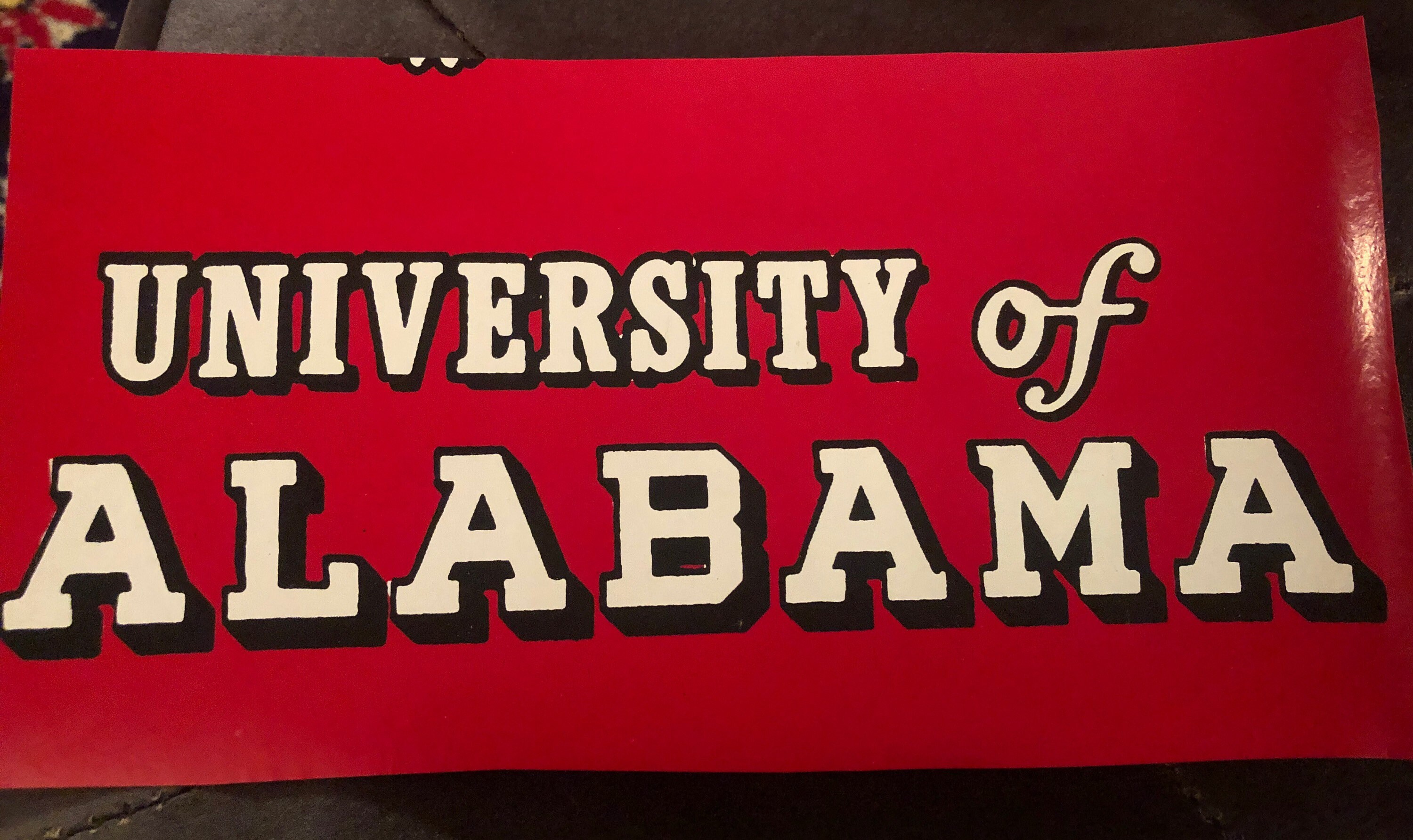 Vintage University of Alabama Sticker Seal Bama Crimson Tide White Capstone