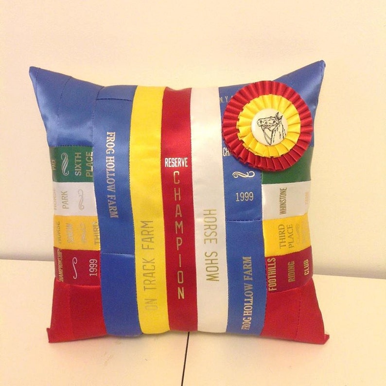 CUSTOM CROSS Pillowcross Design Horse Show Ribbon Pillowmade Etsy