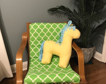 Plush horse pillow. Stuffed animal horse pillow. 3 sizes - Small, Medium, Large. Customizable