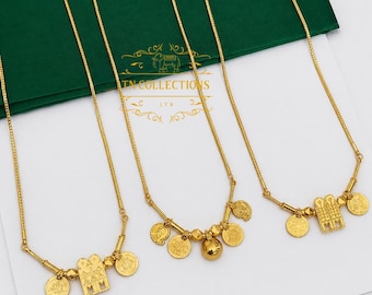 Traditionelle südindische Thirumangalyam-Thaliketten mit Mikro-Goldplattierung – Hochzeitsschmuck