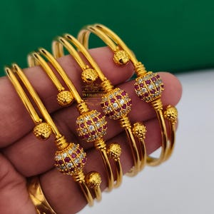 One gram gold polished Trendy Bangles traditional Southindian jewellery