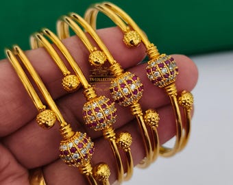 One gram gold polished Trendy Bangles traditional Southindian jewellery