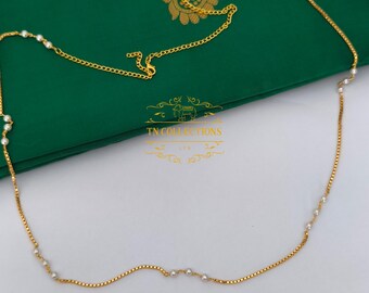 Vergoldete Perlen-Hüftkette/taillenkette Südindischer traditioneller Schmuck